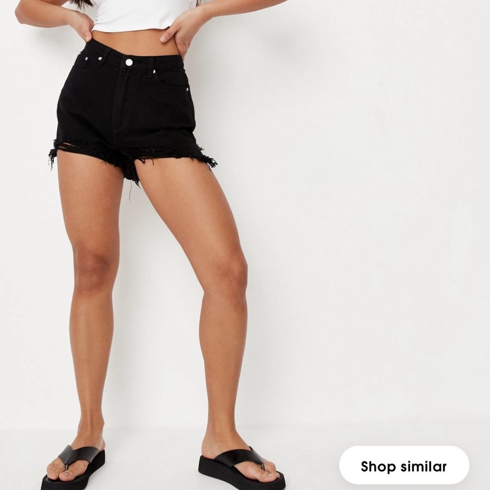 Black High-Waisted Denim Shorts